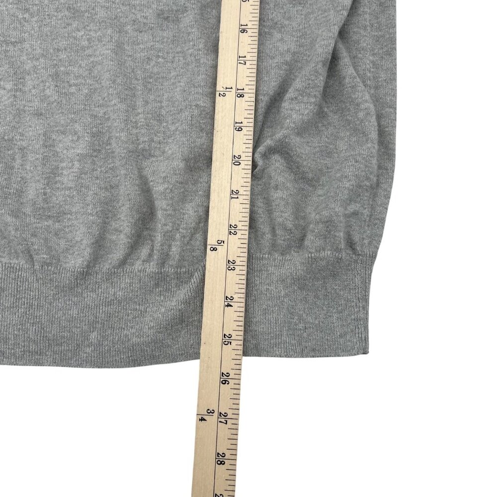 Gap Gray V-Neck Sweater With Orange & White Stripe 100% Cotton Size L - Picture 4 of 6